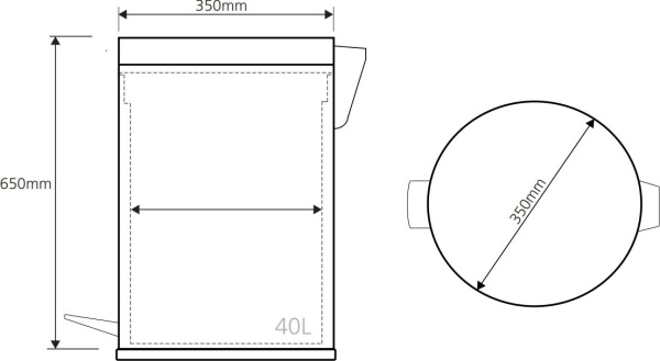 Ведро для мусора Bemeta Hotel 104315102 (40 литров)