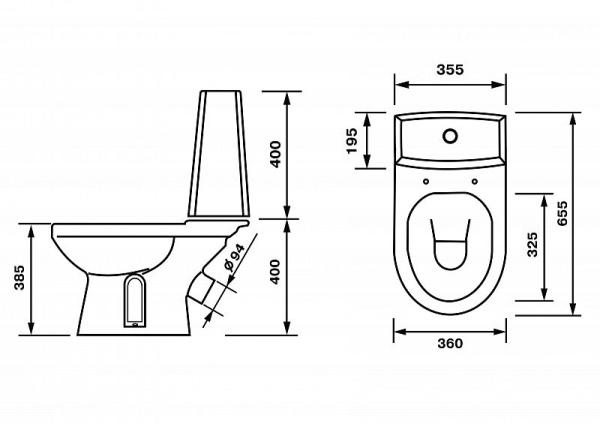 Унитаз-компакт Оскольская Керамика Леда Люкс 45901130051