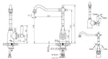 Смеситель для кухни Bravat Art F775109U-1