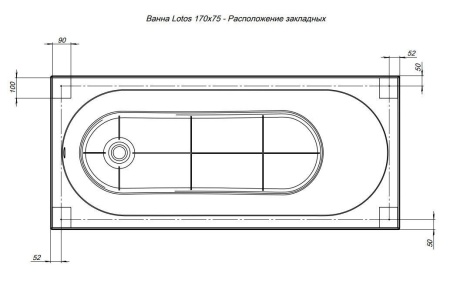 Акриловая ванна Aquanet Lotos 170x75 (с каркасом)