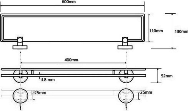 Полочка Bemeta Trend-i 104102208b