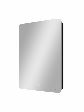 Зеркальный шкаф для ванной 56х85см Reflexion Black с регулируемой LED подсветкой RF2001BL черный
