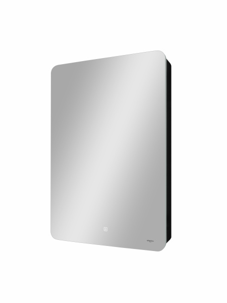 Зеркальный шкаф для ванной 56х85см Reflexion Black с регулируемой LED подсветкой RF2001BL черный