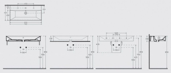 Раковина ISVEA SistemaZ Frame накладная 900*422*150 1 цвет белый 10SF50090SV