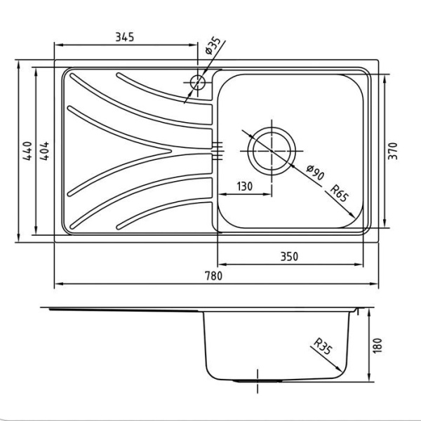 Мойка кухонная из нержавеющей стали IDDIS Arro ARR78PRi77