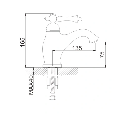 Смеситель для раковины Rose R01Q R0101Q, бронза