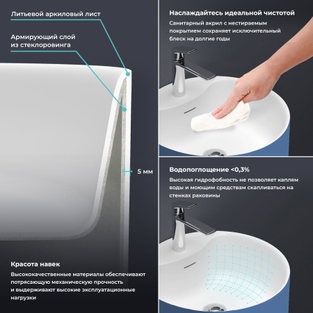 Напольная раковина для ванной Wellsee Chalice Perfection 230629000