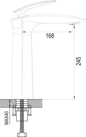 Смеситель для раковины высокий Rose R11 R1111, хром