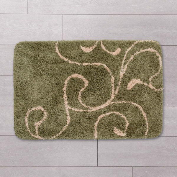 Коврик для ванной комнаты IDDIS Flower Lace 60х90 см микрофибра green 412M690I12