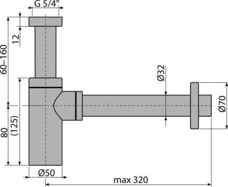 Сифон для раковины Hansberge H175 Черный матовый
