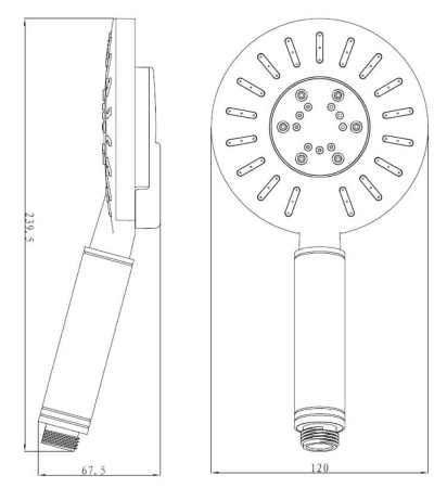 Лейка душевая Lemark LM0713C, 3-функциональная