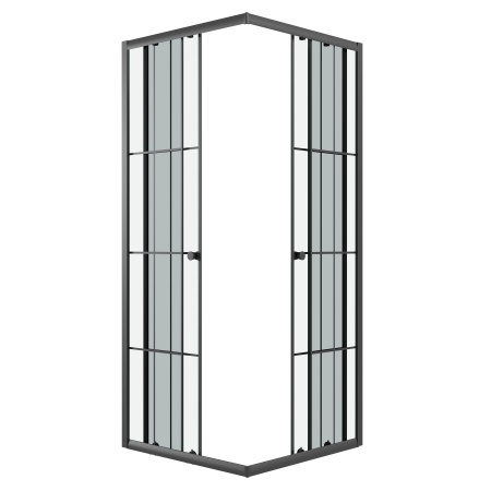 Душевое ограждение Niagara Eco NG-1009-14QKL (90х90х190) квадрат,раздвижное,черный,стекло клетка