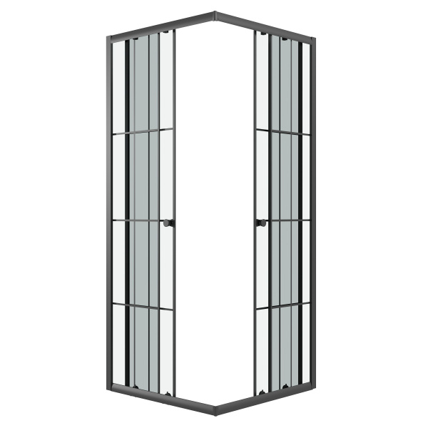 Душевое ограждение Niagara Eco NG-1009-14QKL (90х90х190) квадрат,раздвижное,черный,стекло клетка
