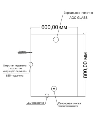 Orange Quadrо LEDQ60ZE зеркало с LED подсветкой