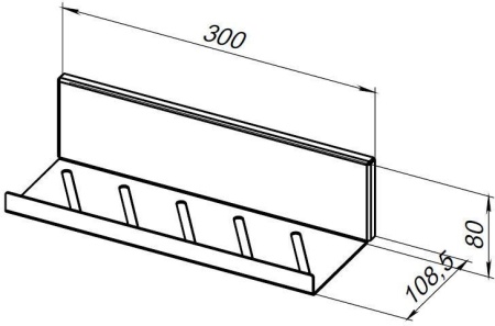 Полка Aquanet Магнум 30x80 белая матовая, открытая