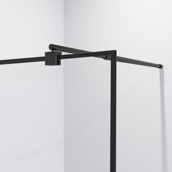 Душевая перегородка Niagara Eco NG-552-90BLACK (90х190) черный,стекло клетка,1 место