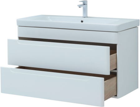 Тумба под раковину Aquanet София 105 белый глянец (2 ящика)