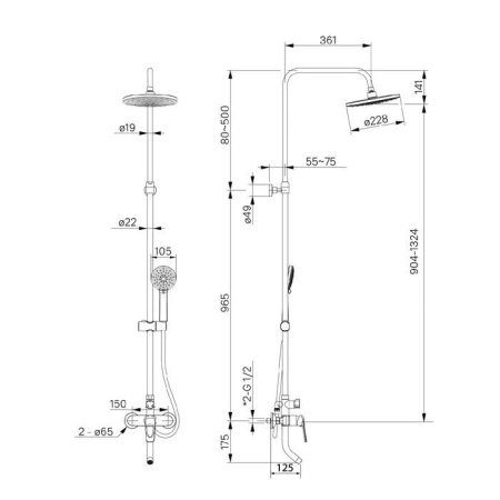 Душевая система IDDIS Male MALSB3Fi06