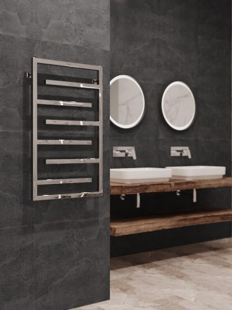 Полотенцесушитель водяной Stinox Corsica 500x900, нижнее подключение, хром, 1/2" ВР (внутренняя резьба), 6 перекладин