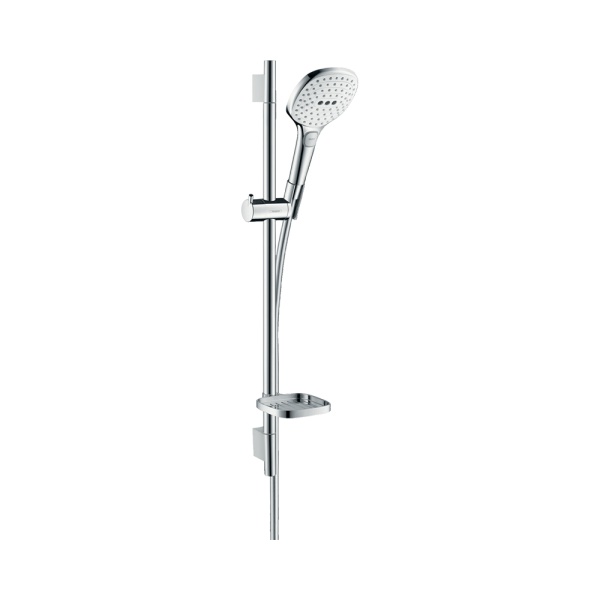 Hansgrohe Raindance Select E Душевой набор 120 3jet со штангой 65 см и мыльницей хром-белый матовый 26620400