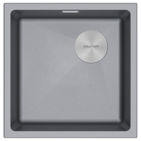Мойка LUMI 45UNI-SKEW, IT-GRANIT, LU45SK-GRM, серый металлик, 455х440, Paulmark