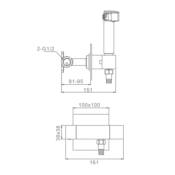 Гигиенический душ с термостатом Raglo R24.56, хром