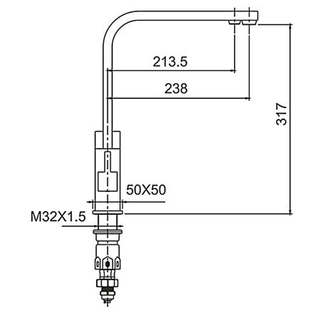 Смеситель для кухни с подключением фильтра FRAP F43802-6, черный