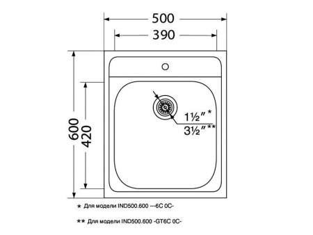 Кухонная мойка UKINOX Иннова IND500.600 -GT6C 0C-, 60*50