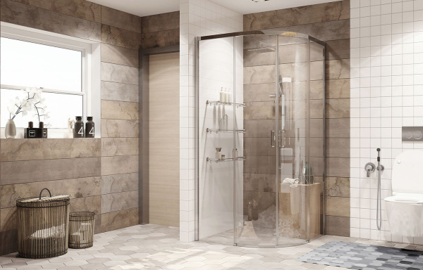 Душевой уголок Ambassador Queen 11011101, полукруглый, 90х90 см