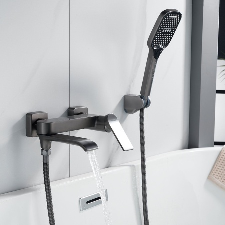 Смеситель для ванны Shevanik S4102T, оружейная сталь