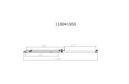 Душевая дверь Vincea Slim-N VDS-4SN110CLB, 1100, черный, стекло прозрачное