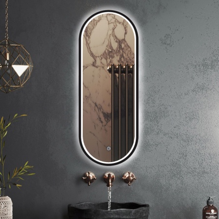 Зеркало RoxenBath Grown (45x120) в черной алюминиевой раме