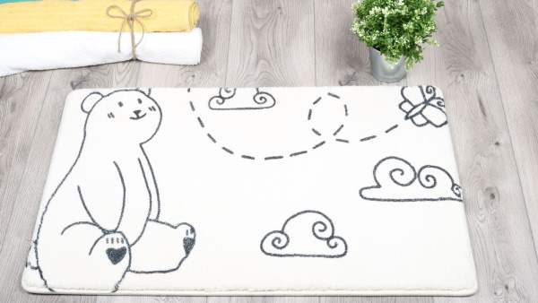 Коврик для ванной Fixsen Teddy Air 1-ый, FX-6001T, белый, 50х80см