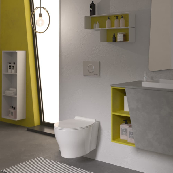 Унитаз BERGES подвестной TOP 53см, сиденье дюропласт Mita Slim SO, микролифт, быстросьем