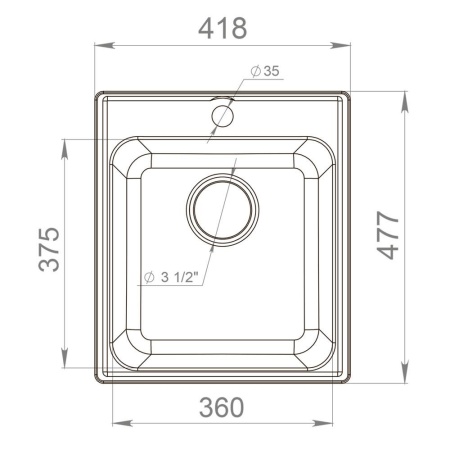 Кухонная мойка Reflection Quadra RF0243GR, серый
