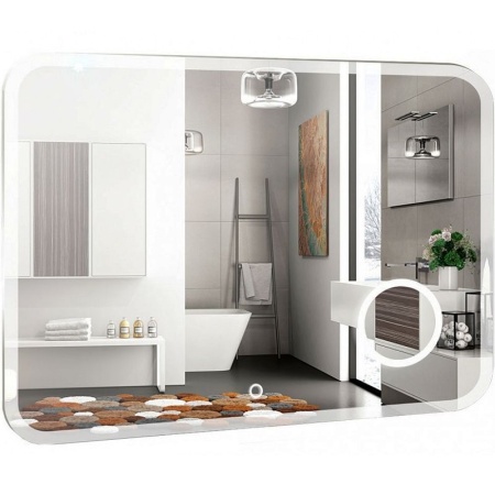 Зеркало Silver Mirrors Elsa 1000x800 LED-00002340 со встроенным светильником, сенсорный выключатель, подогрев, часы