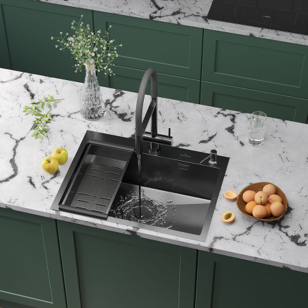 Кухонная мойка Roxen Simple 65 PVD (графит)