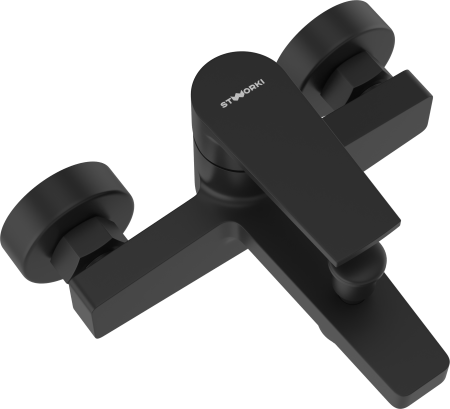 Смеситель для ванны с душем STWORKI Берген S21100BK матовый черный