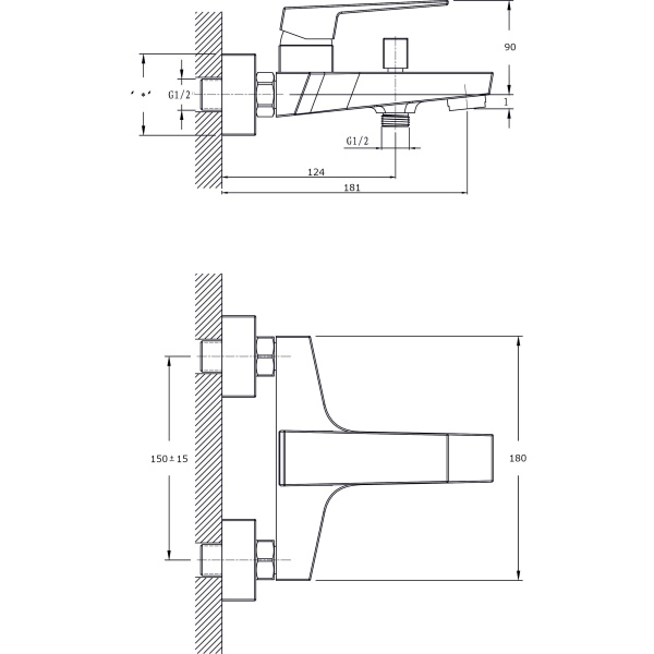 Смеситель для ванны с душем RUSH Thira TR3635-44