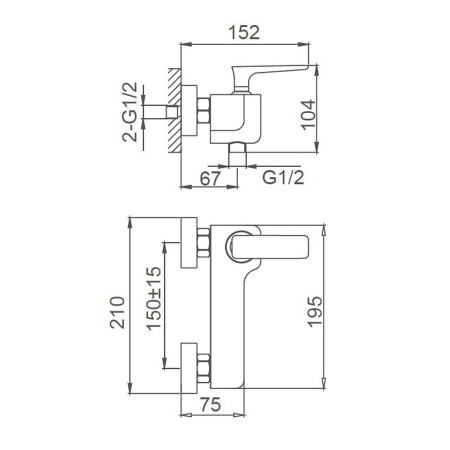 Смеситель для душа WONZON & WOGHAND Shark, Хром (WW-484101-CR)