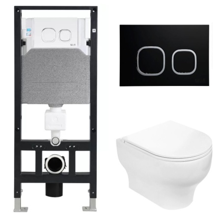 Унитаз с инсталляцией WeltWasser AMBERG 506 + ERLENBACH 004 GL-WT + AMBERG RD-BL