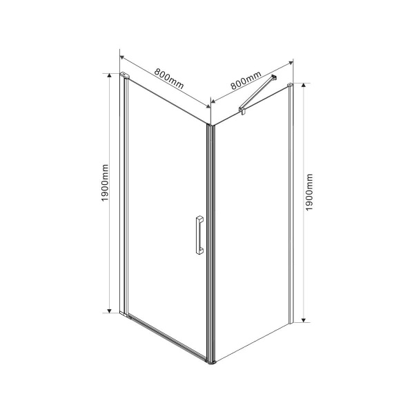 Душевой уголок Vincea Orta VSR-1O8080CH-L, 800*800, хром, стекло шиншилла, левый