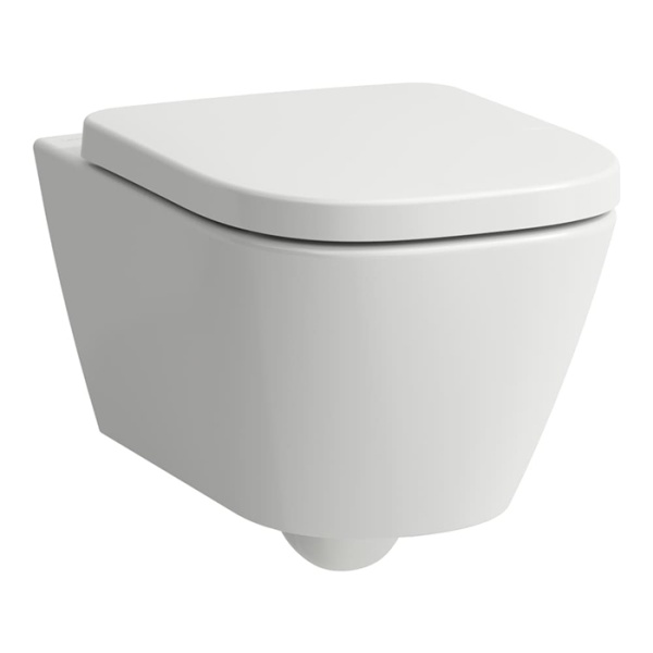 Laufen Meda Унитаз 54x36x35.5см., подвесной, безободковый, смыв Tornado, с сиденьем микролифт, цвет: белый глянцевый 8.6611.0.000.000.1