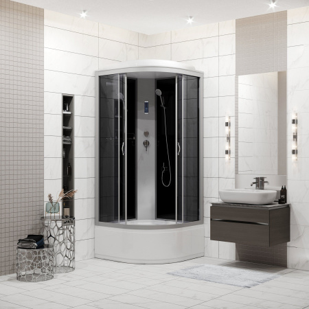 Душевая кабина Niagara Classic NG-2509-14P 100х100х215, высокий поддон 40 см, стекло тонированное