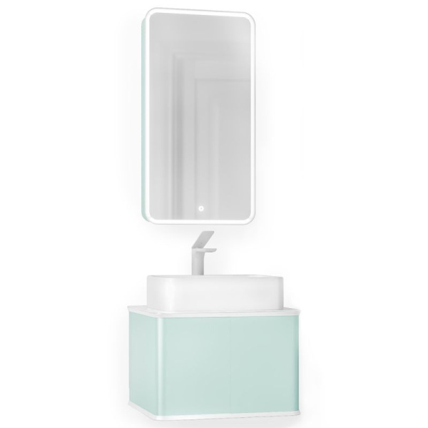 Тумба под раковину Jorno Pastel 58 Pas.01.58/P/BL бирюзовый бриз