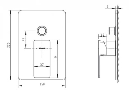 Смеситель для ванны и душа Bravat Phillis PB856101CP-2-ENG