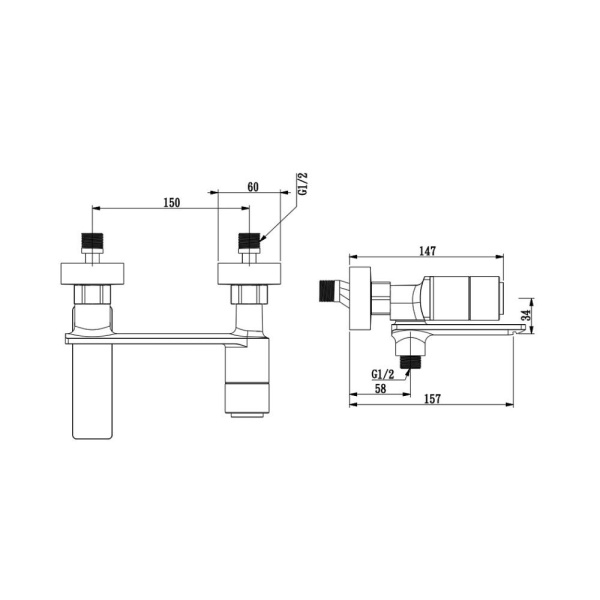 Смеситель для ванны Savol S-601831, хром