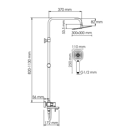 A177.118.065.087.CH Душевой комплект WasserKRAFT со смесителем