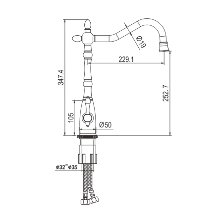 Смеситель для мойки Rose R158Q
