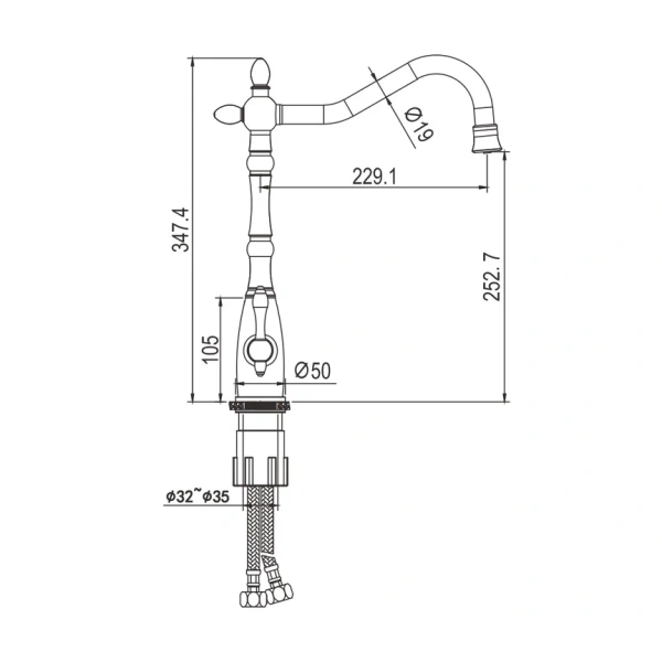 Смеситель для мойки Rose R158Q